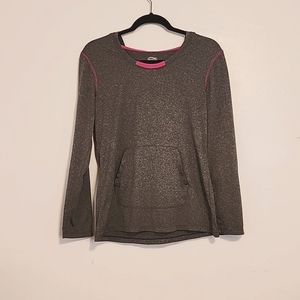 Workout long sleeve with hood